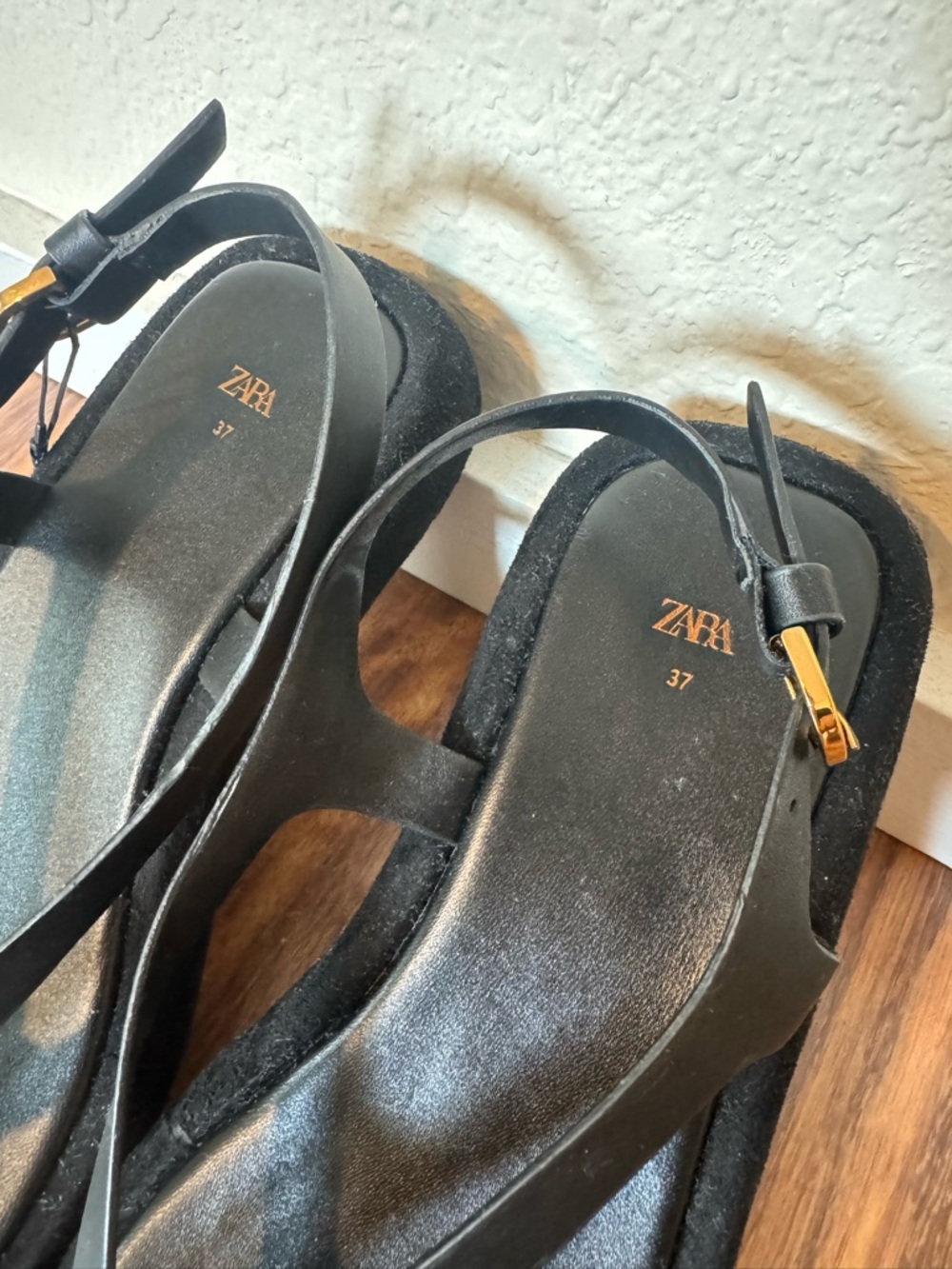 NWT Zara flatform flip flop sandals 7/37 - Picture 4 of 7